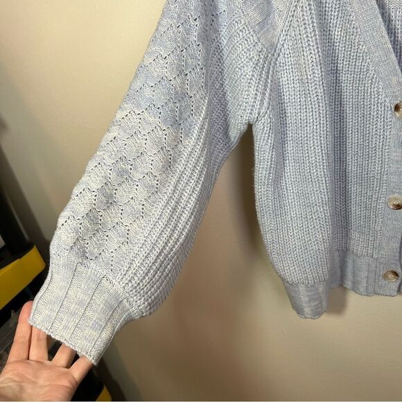 ✨ Common Threads Women’s Light Blue Cardigan Sweater Large Petite - Picture 6 of 10